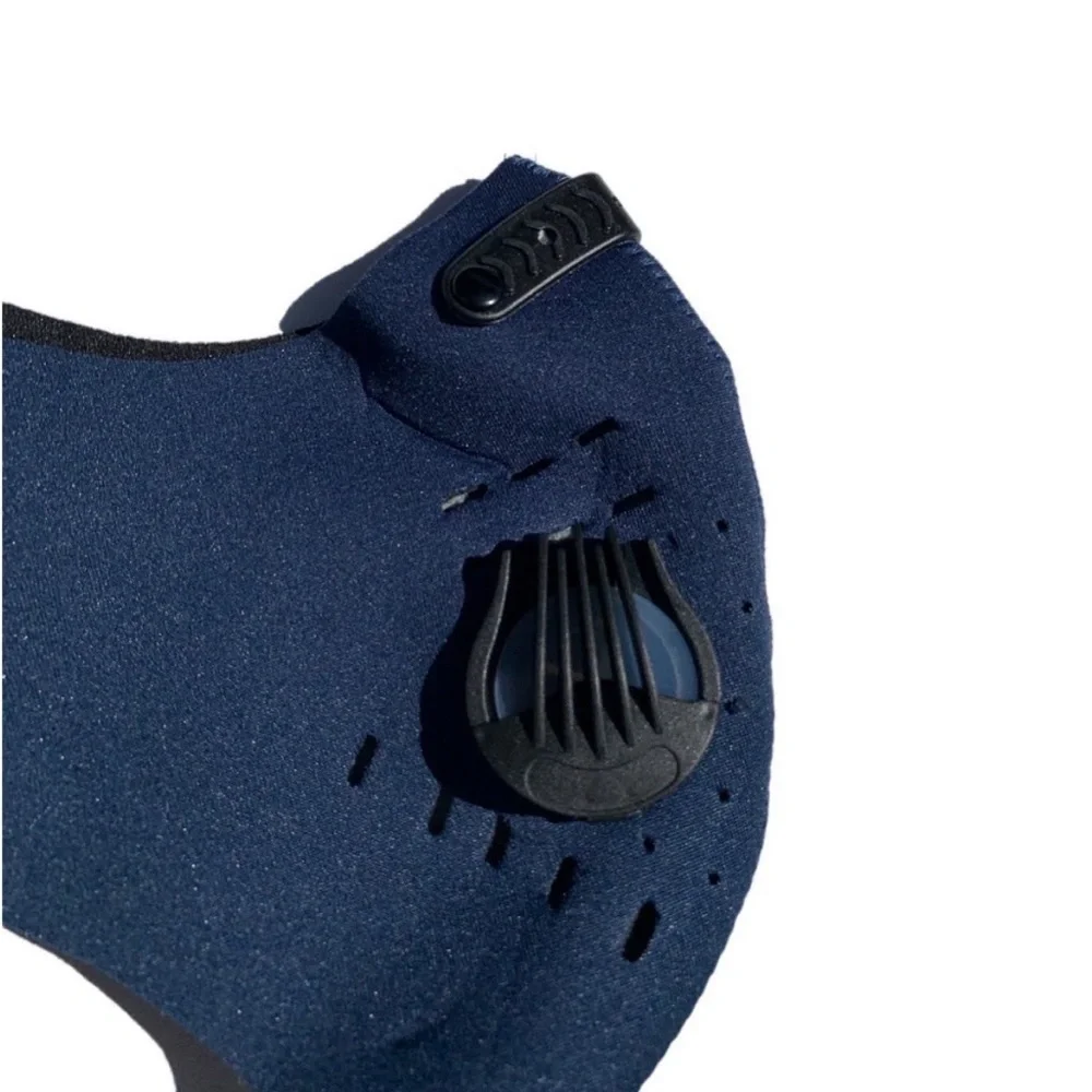 Face mask one size fits all blue and black dust shield sports mask